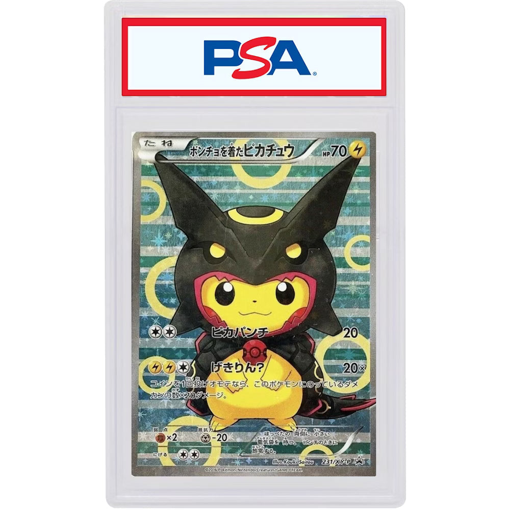 PSA gegraded japanische Pokémon Karte – Poncho Pikachu Rayquaza 231/XY-P Promo aus 2016