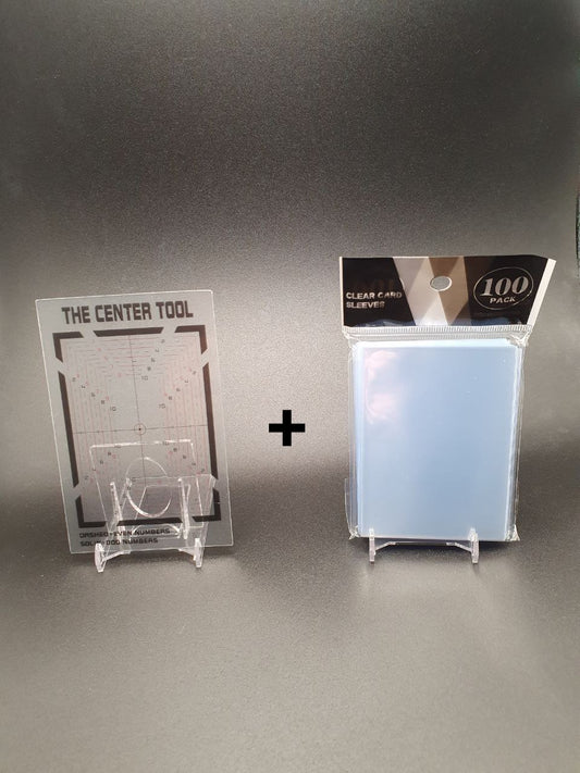 The Center Tool – Card Centering Tool + 100 Clear Card Sleeves
